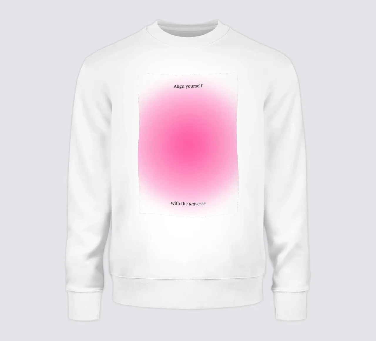 Align Yourself With Universe - Estampado Gradiente Aura Rosa sudadera de homdeco
