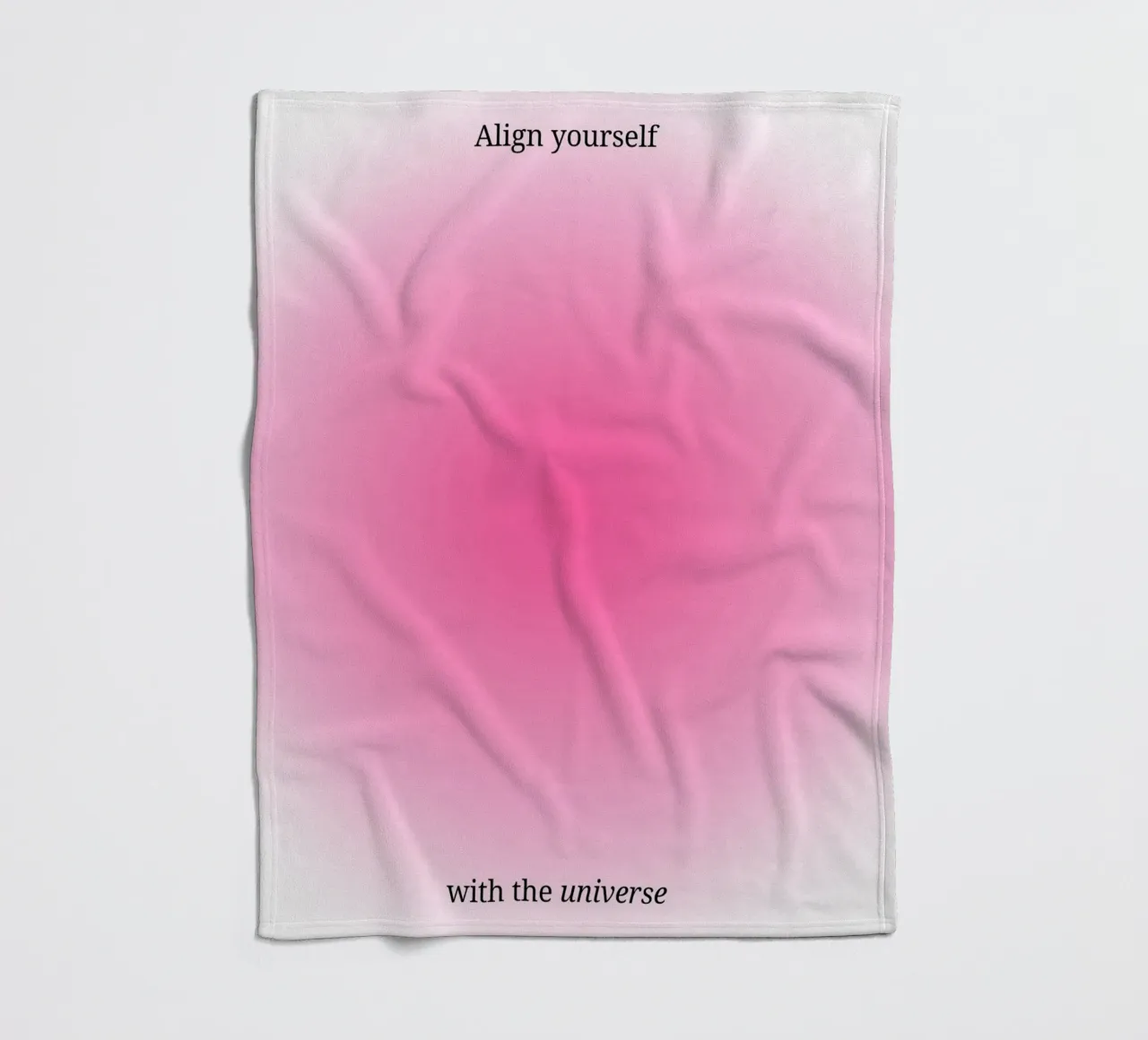 Align Yourself With Universe - Pink Aura Gradient Print fleece blanket by homdeco