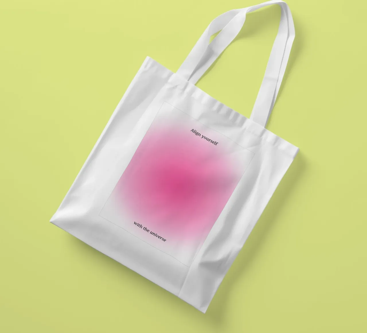 Align Yourself With Universe - Estampado Gradiente Aura Rosa tote bag de homdeco