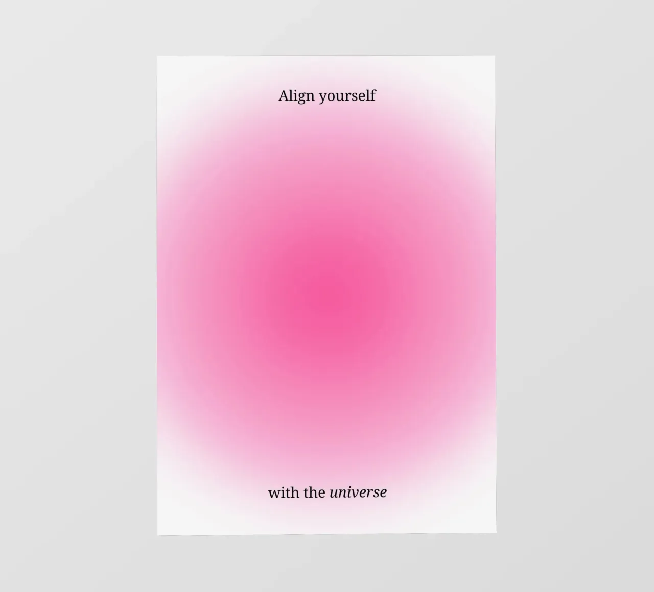 Align Yourself With Universe - Estampado Gradiente Aura Rosa lámina retroiluminada de homdeco