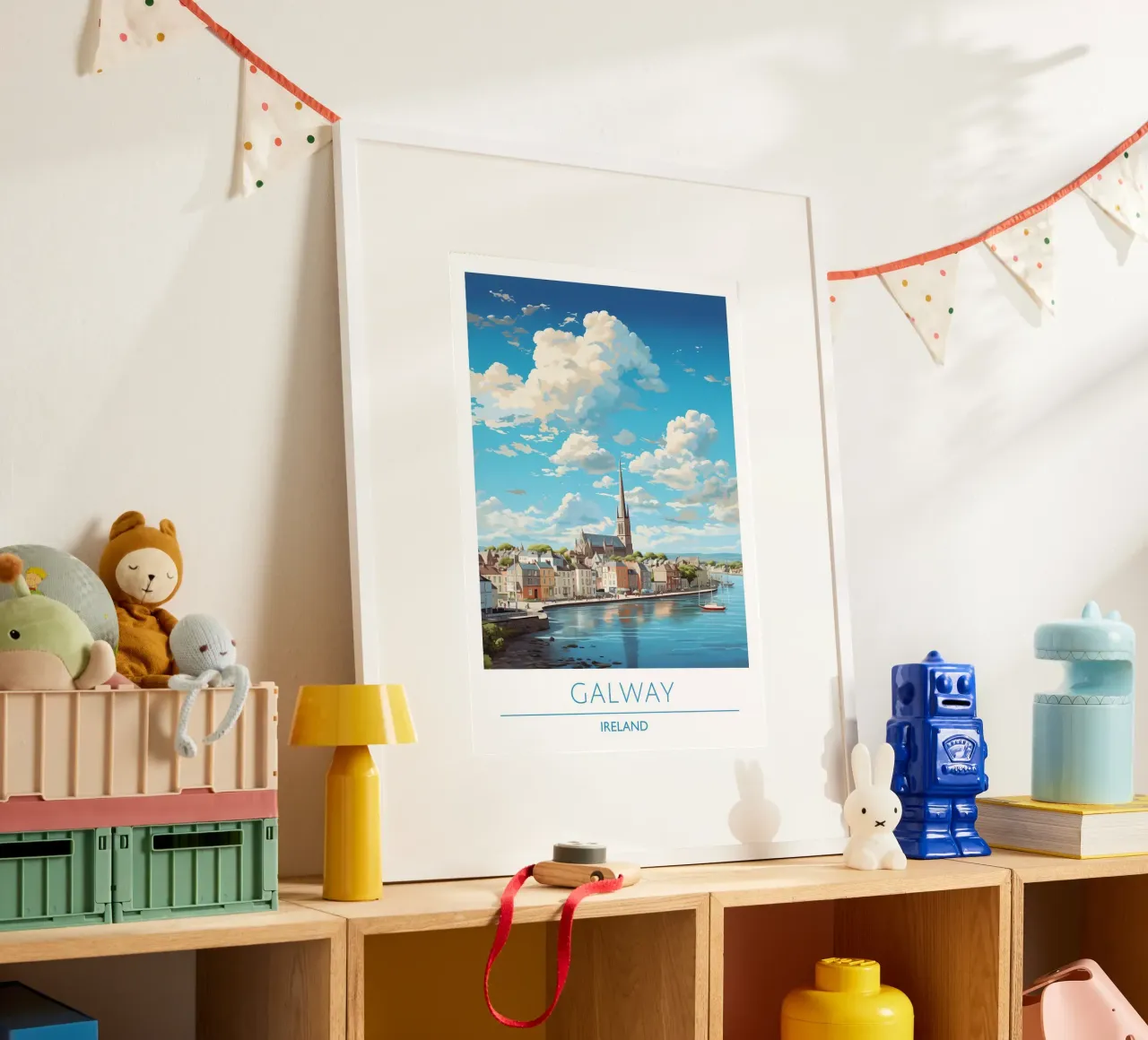 Richte dich mit dem Universum aus - Pink Aura Gradient Print Poster mit Aluminium Rahmen von homdeco