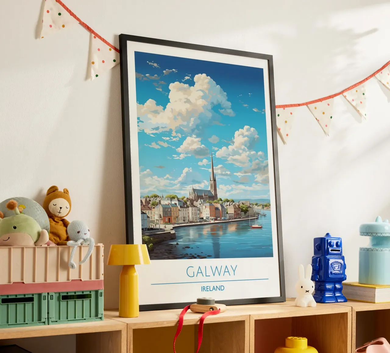 Richte dich mit dem Universum aus - Pink Aura Gradient Print Poster mit Aluminium Rahmen von homdeco