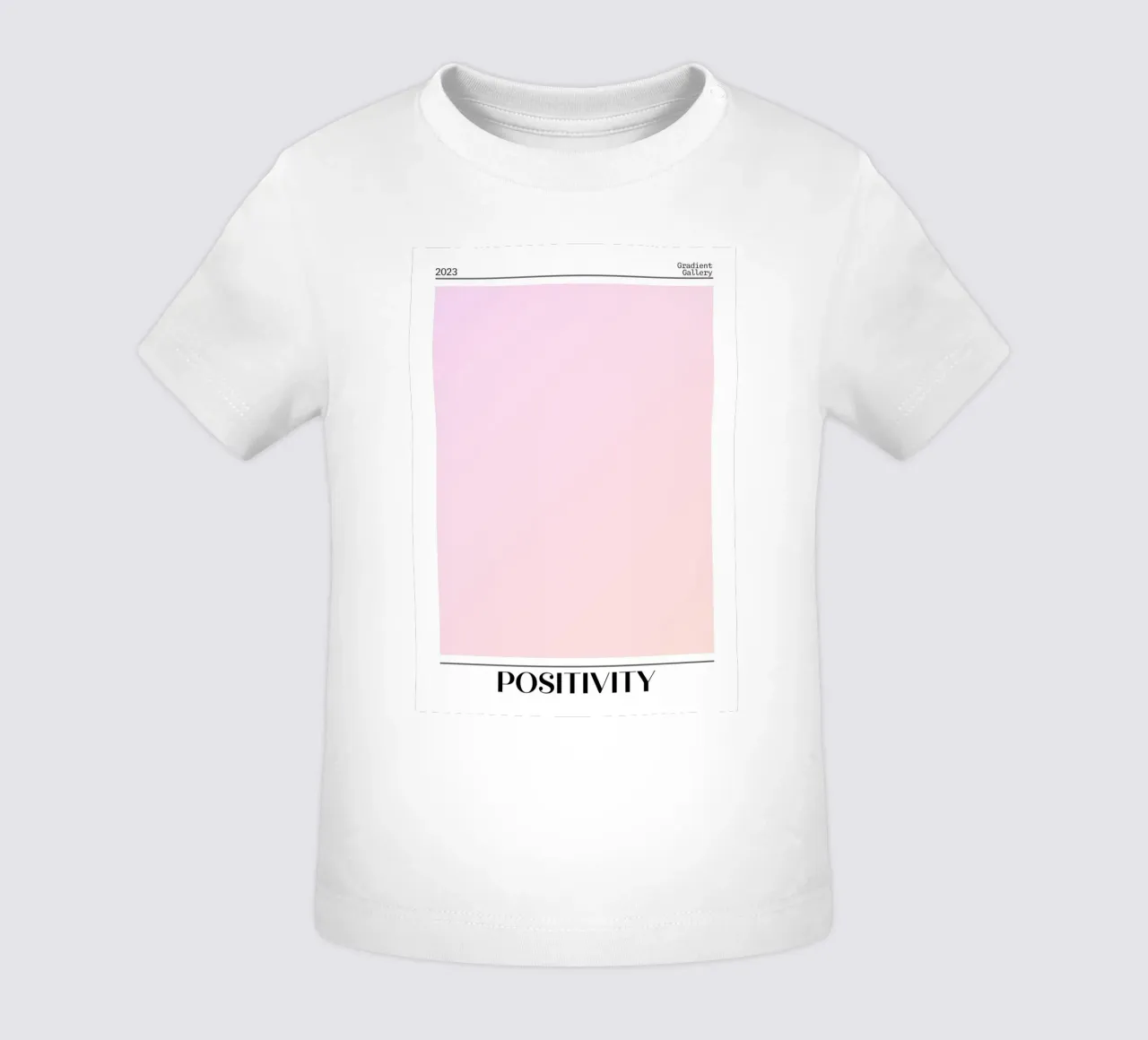 Gradient Gallery 2023 - Positivity Pink Peach Ombre Print baby t-shirt by homdeco