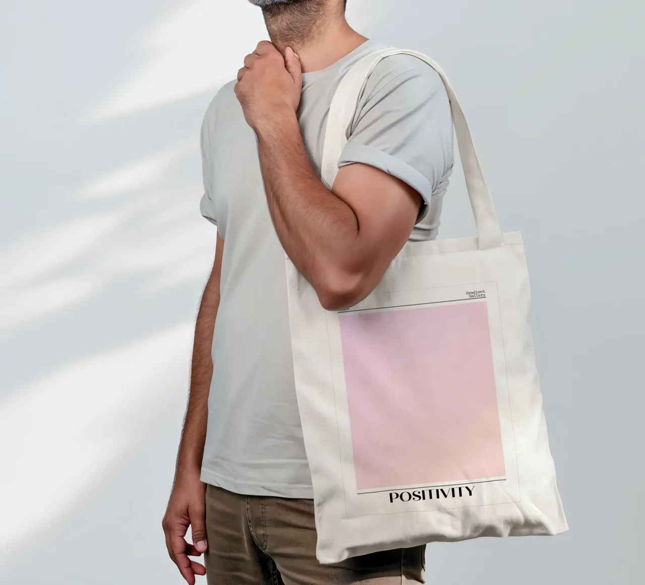 Gradient Gallery 2023 - Positivity Pink Peach Ombre Print tote bag by homdeco