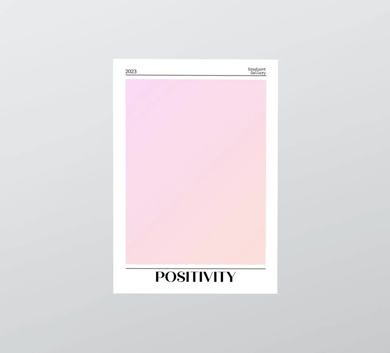 Gradient Gallery 2023 - Positivité Rose Peach Ombre Print autocollant de homdeco