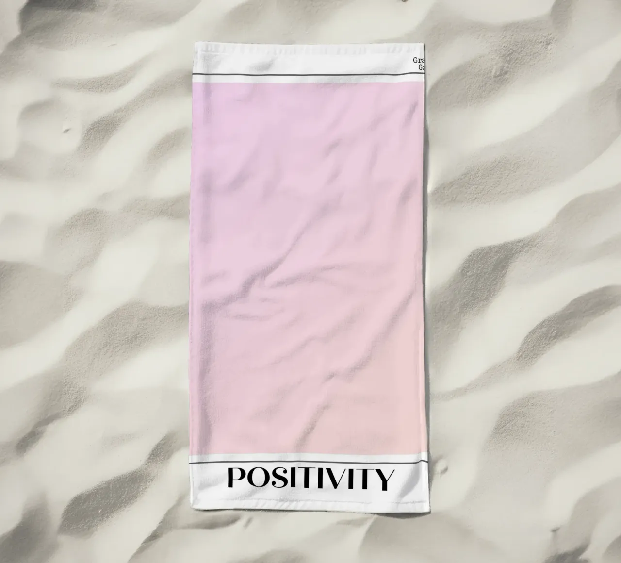 Gradient Gallery 2023 - Positivité Rose Peach Ombre Print serviette de plage de homdeco