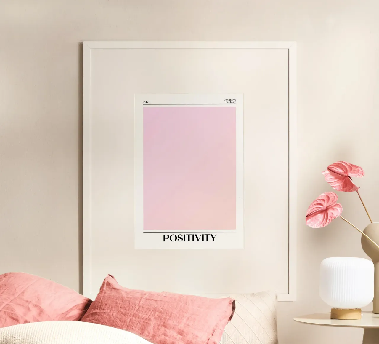 Gradient Gallery 2023 - Positivity Pink Peach Ombre Print hahnemühle by homdeco