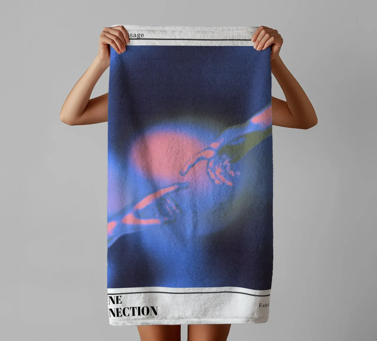 Divine Connection Aura Hands Print - Gallery Exhibition towel by homdeco