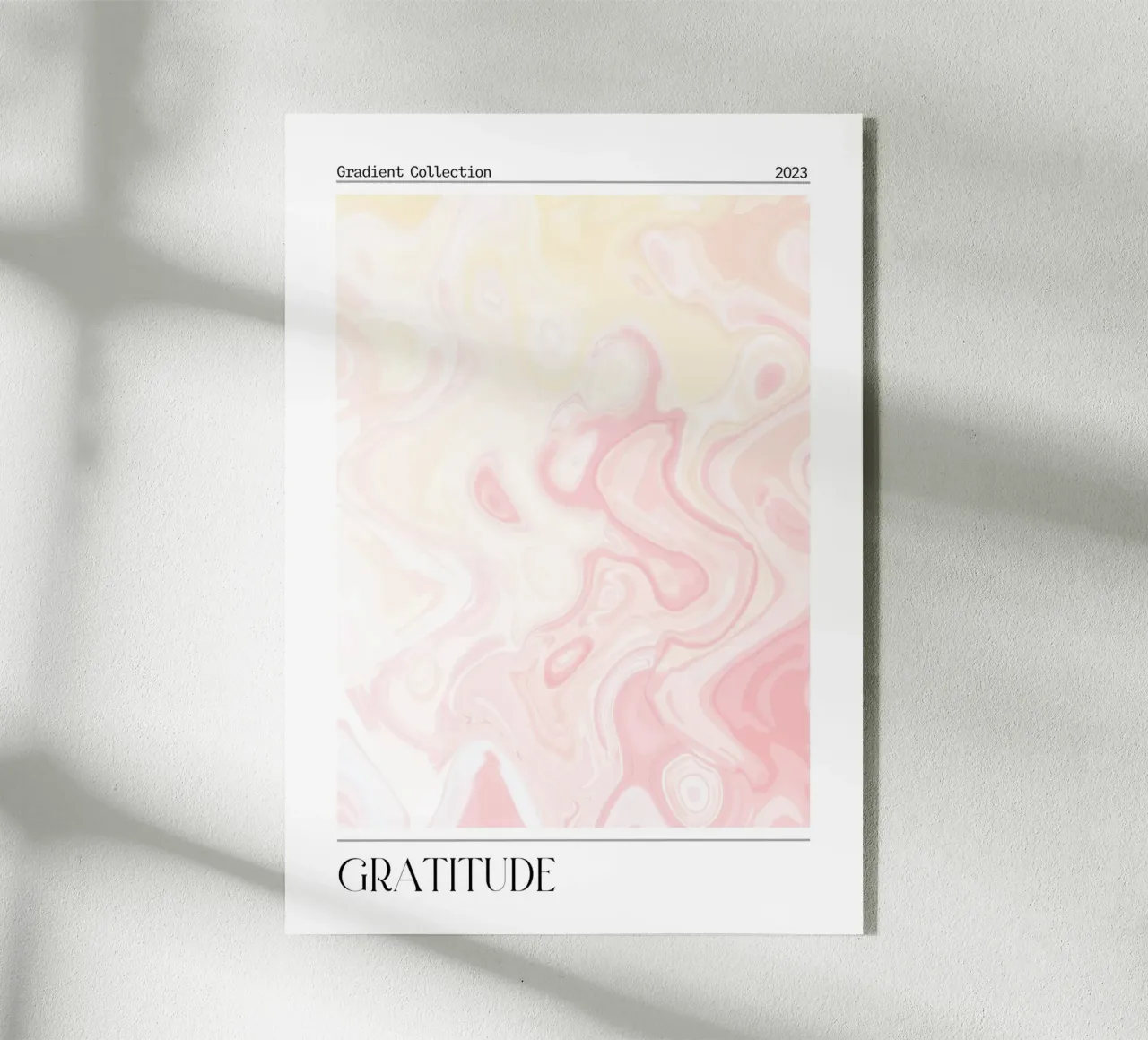 Gratitude Marble Swirl Pink Gradient Art Print acrylic glass by homdeco
