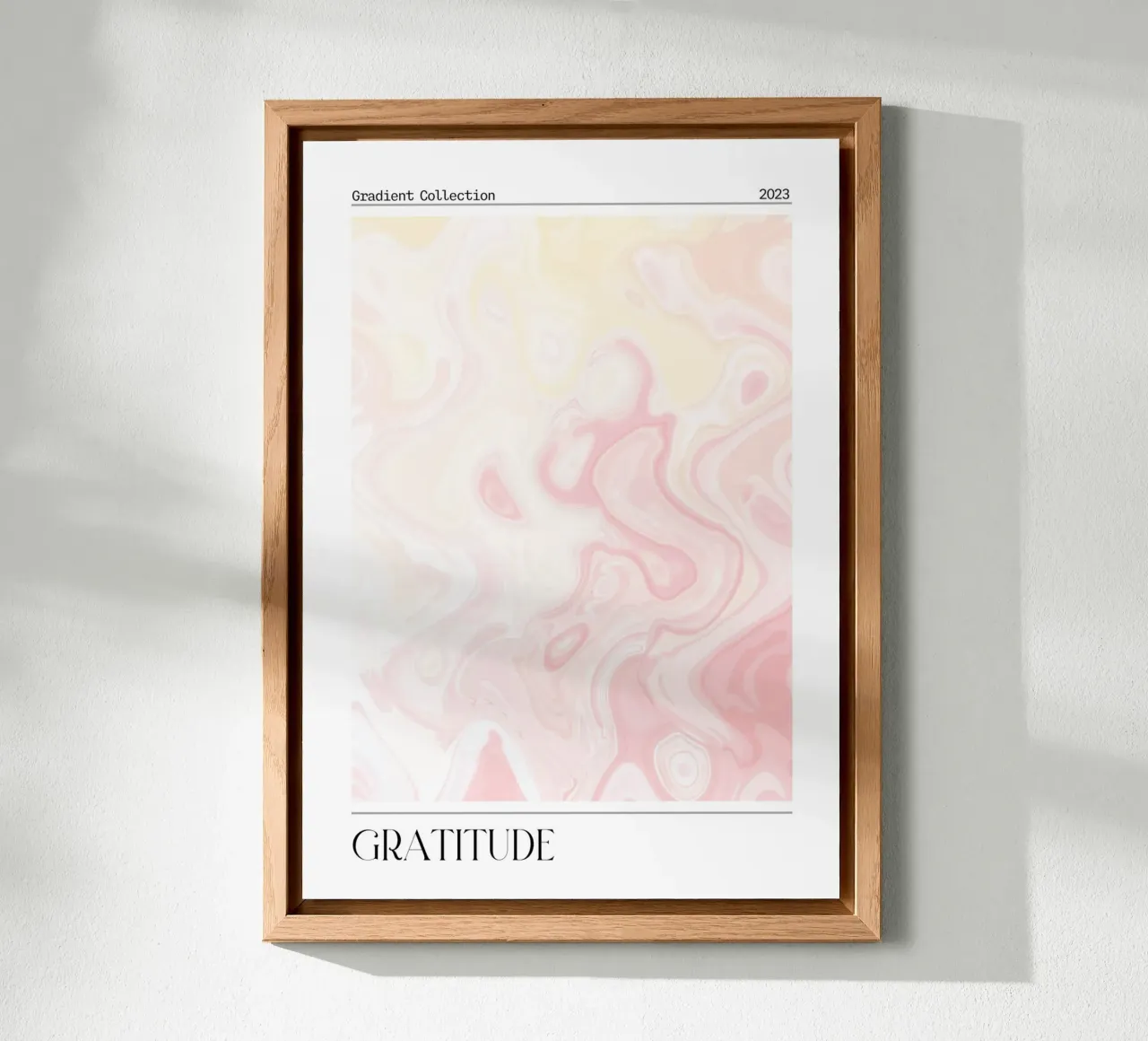 Gratitude Marble Swirl Pink Gradient Art Print alu dibond de homdeco