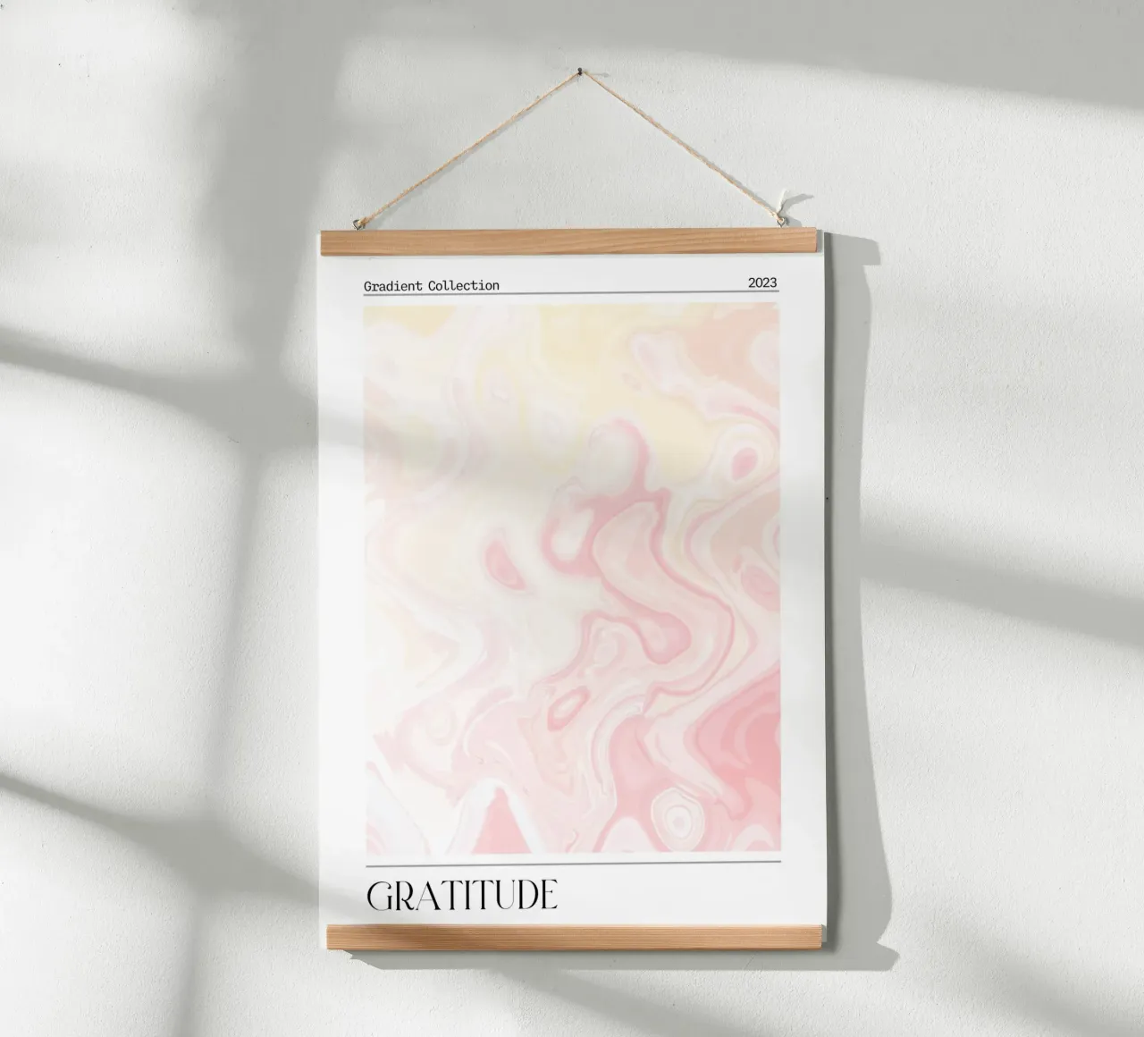 Dankbaarheid Marmer Swirl Roze Kleurverloop Kunstdruk hahnemühle van homdeco