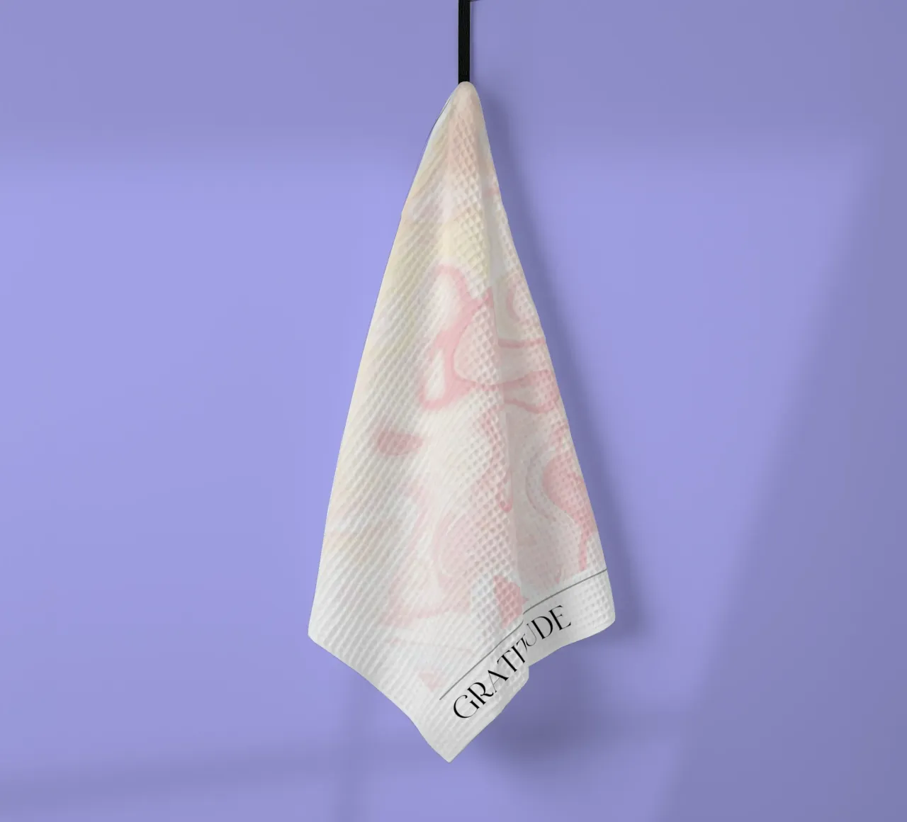 Gratitude Marble Swirl Pink Gradient Art Print torchon de homdeco