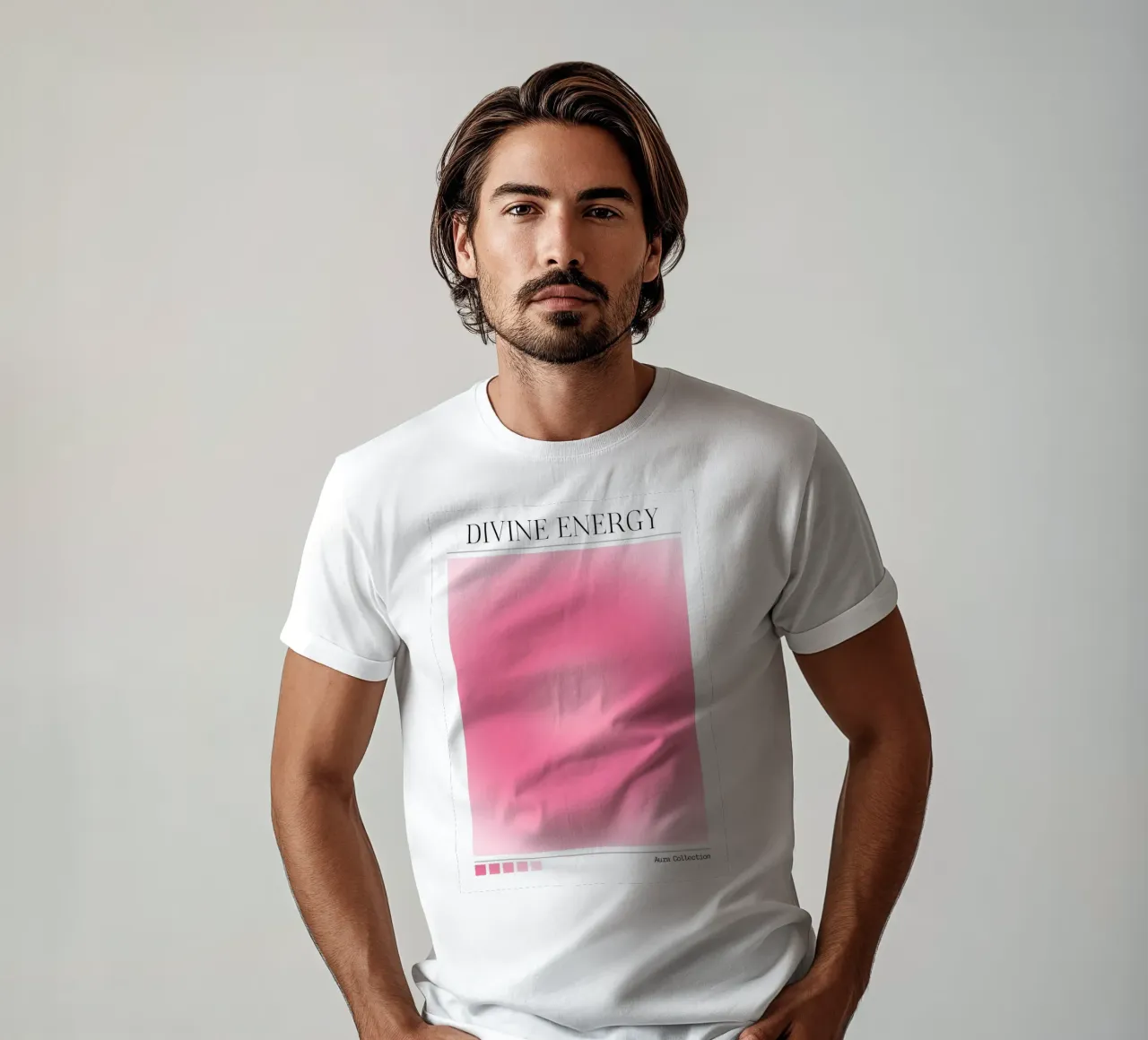 Divine Energy Pink Aura Gradient Print - Aura Collection t-shirt by homdeco