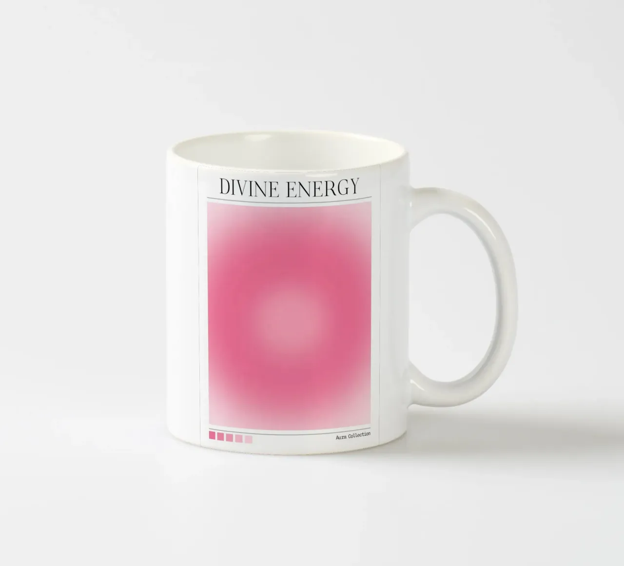 Divine Energy Pink Aura Gradient Print - Aura Collection ceramic mug by homdeco