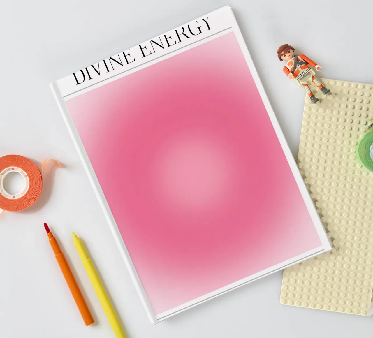 Divine Energy Pink Aura Gradient Print - Aura Collection notebook by homdeco