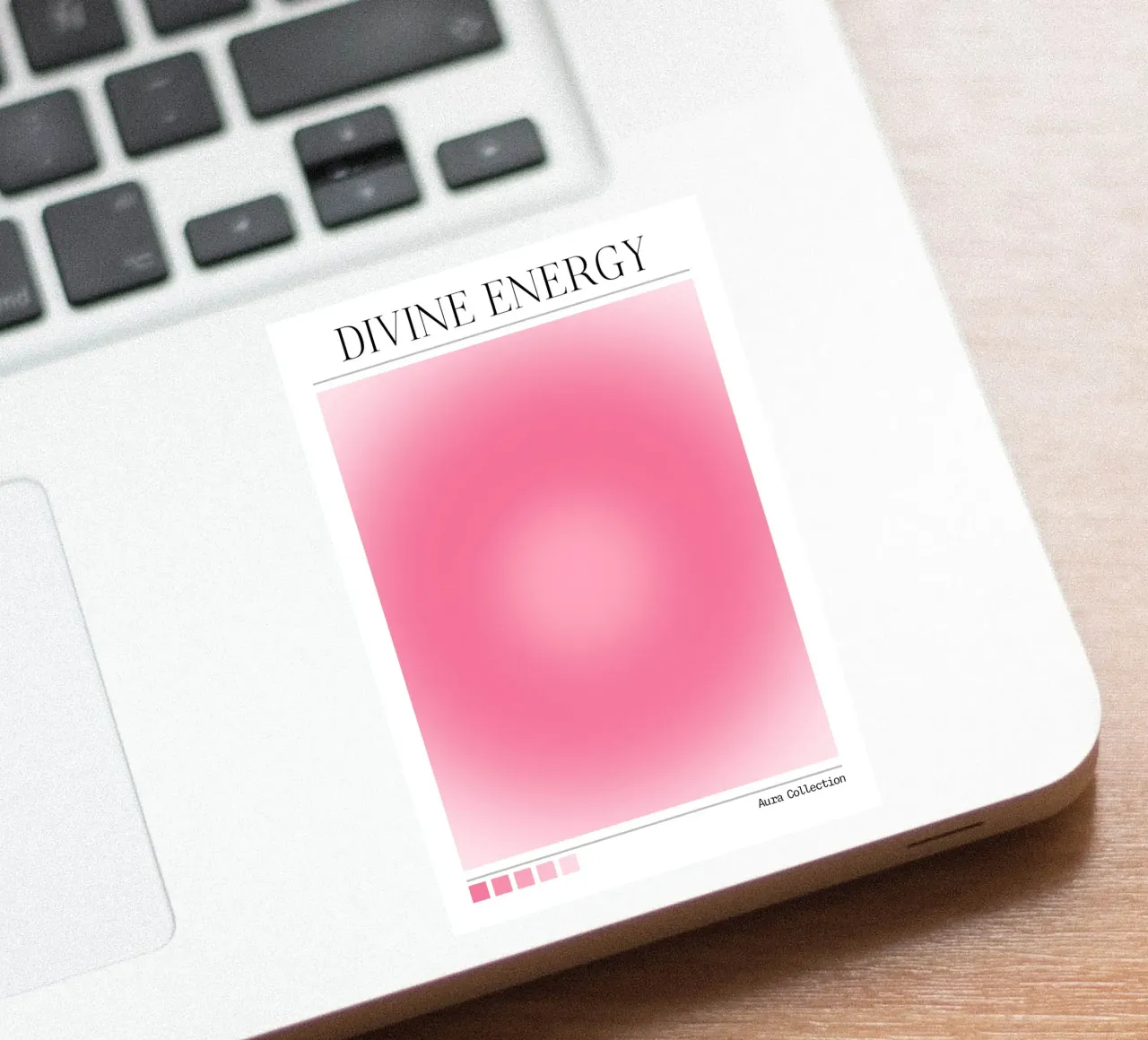 Divine Energy Pink Aura Gradient Print - Aura Collection sticker by homdeco
