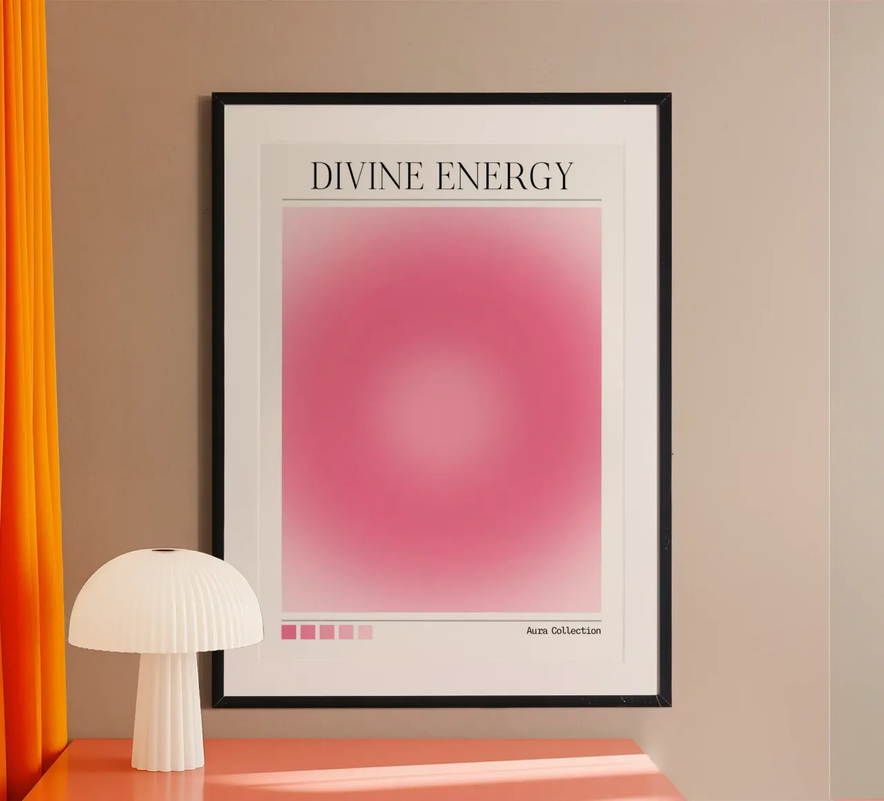 Divine Energy Pink Aura Gradient Print - Aura Collection hahnemühle by homdeco