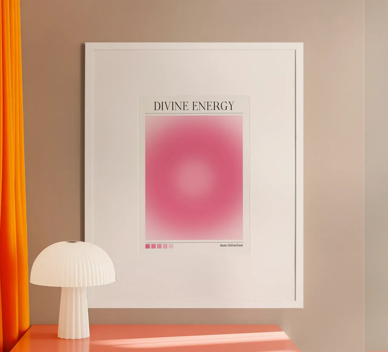 Divine Energy Pink Aura Gradient Print - Aura Collection hahnemühle by homdeco