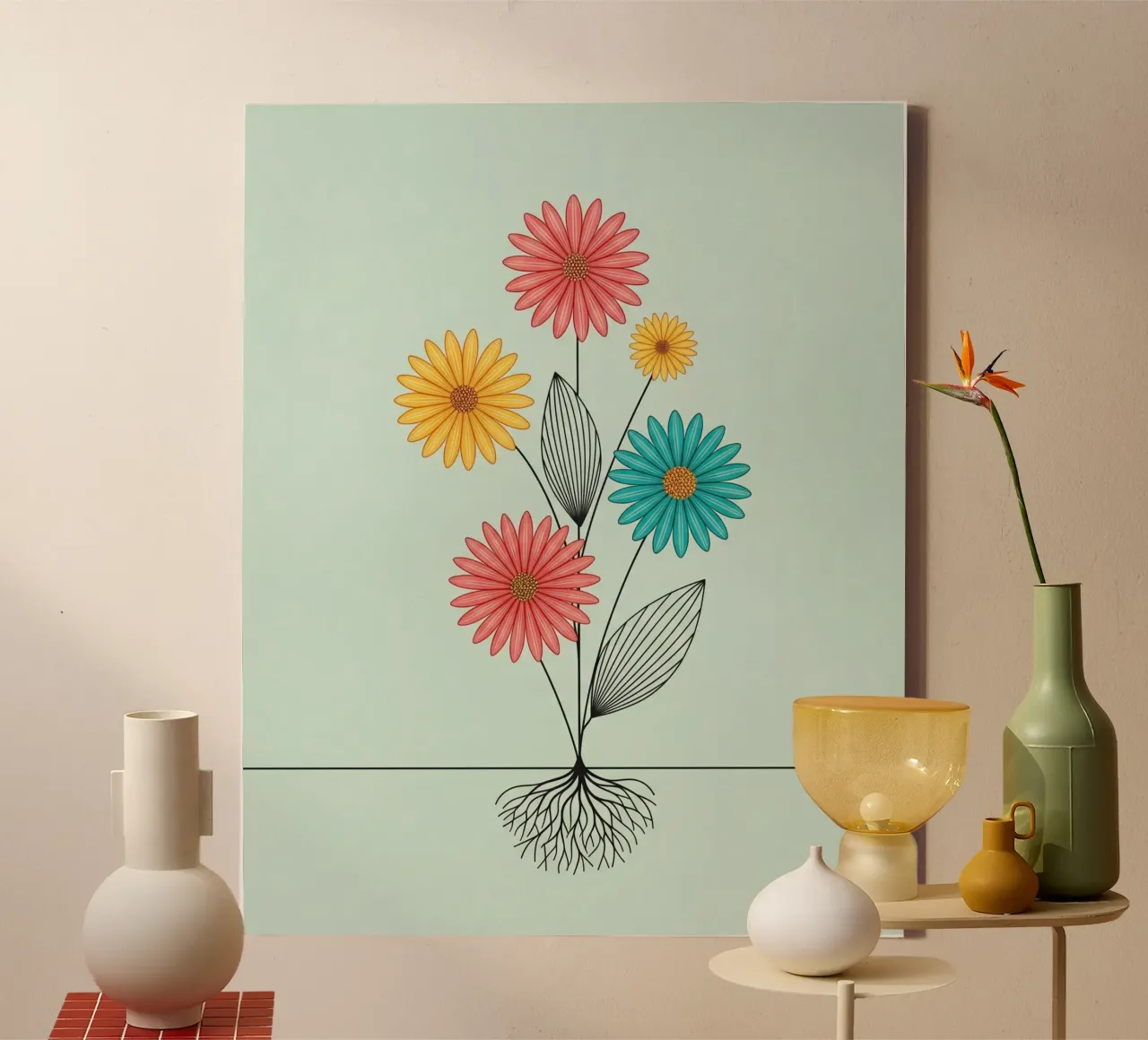 Floral bauhaus #078: Rooted in Joy tela da Zen Design