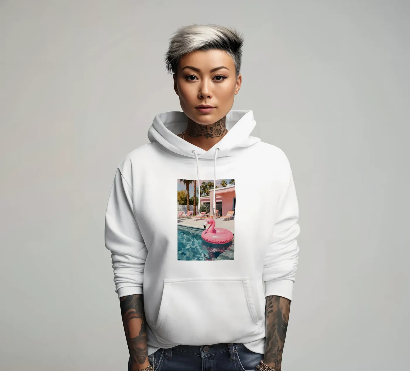 Flamingo Float hoodie by Attaboy Dsgn
