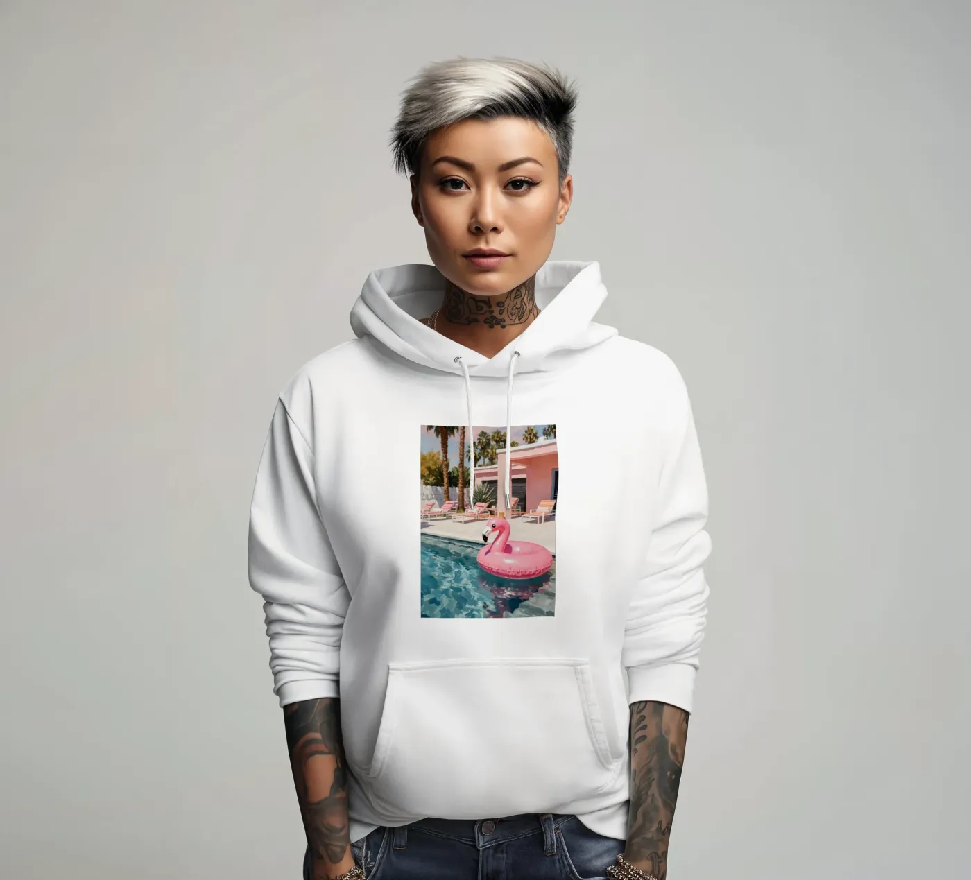 Flamingo Float hoodie van Attaboy Dsgn