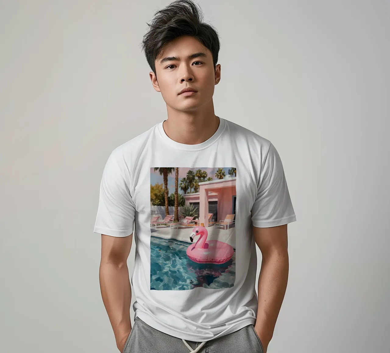 Flamingo Float t-shirt by Attaboy Dsgn