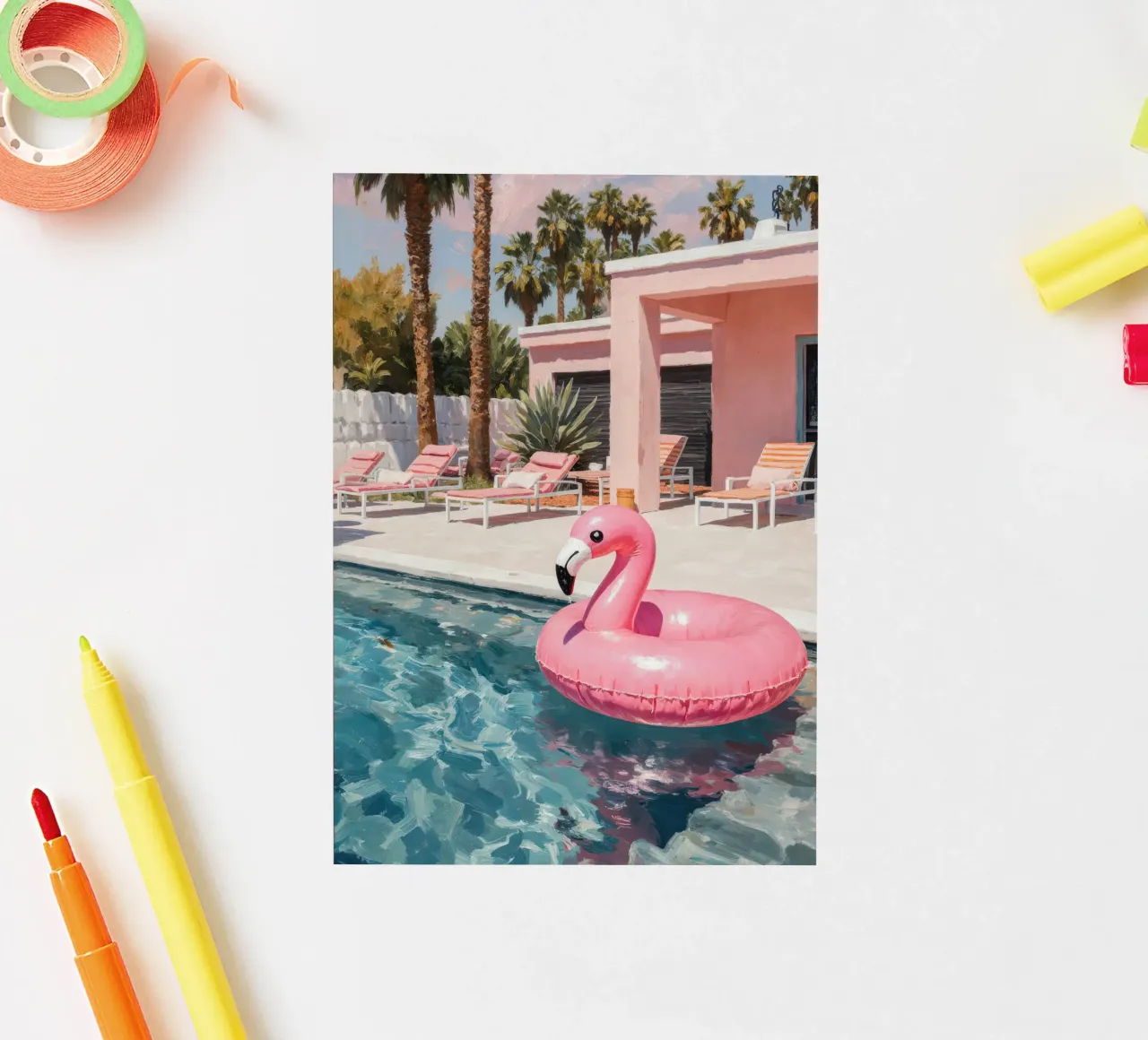 Flamingo Float sticker by Attaboy Dsgn