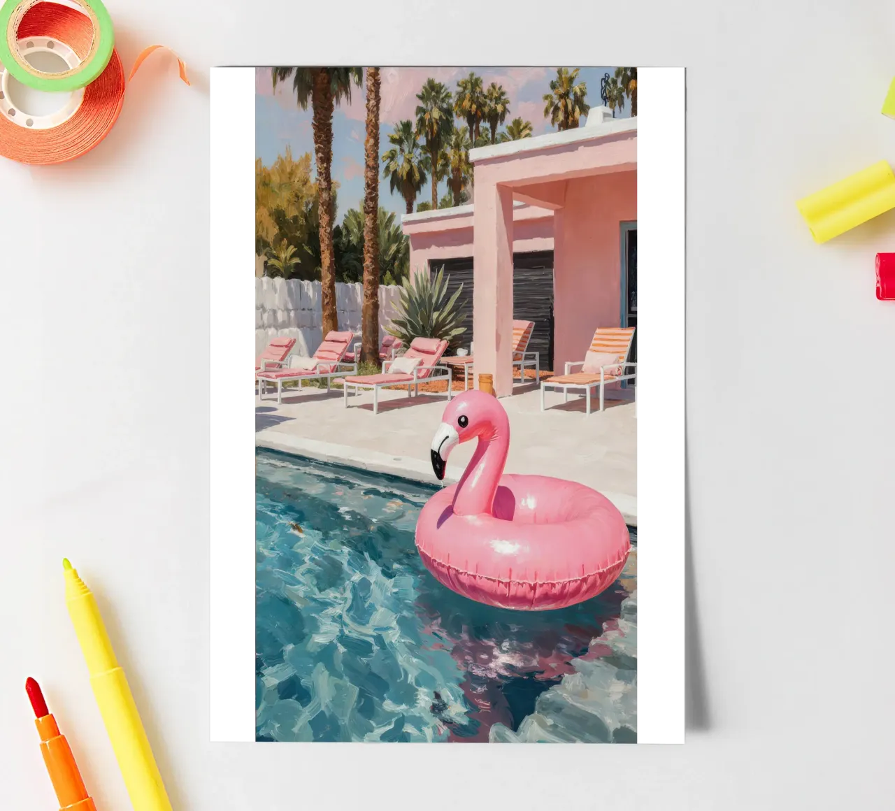 Flamingo Float sticker sheet by Attaboy Dsgn