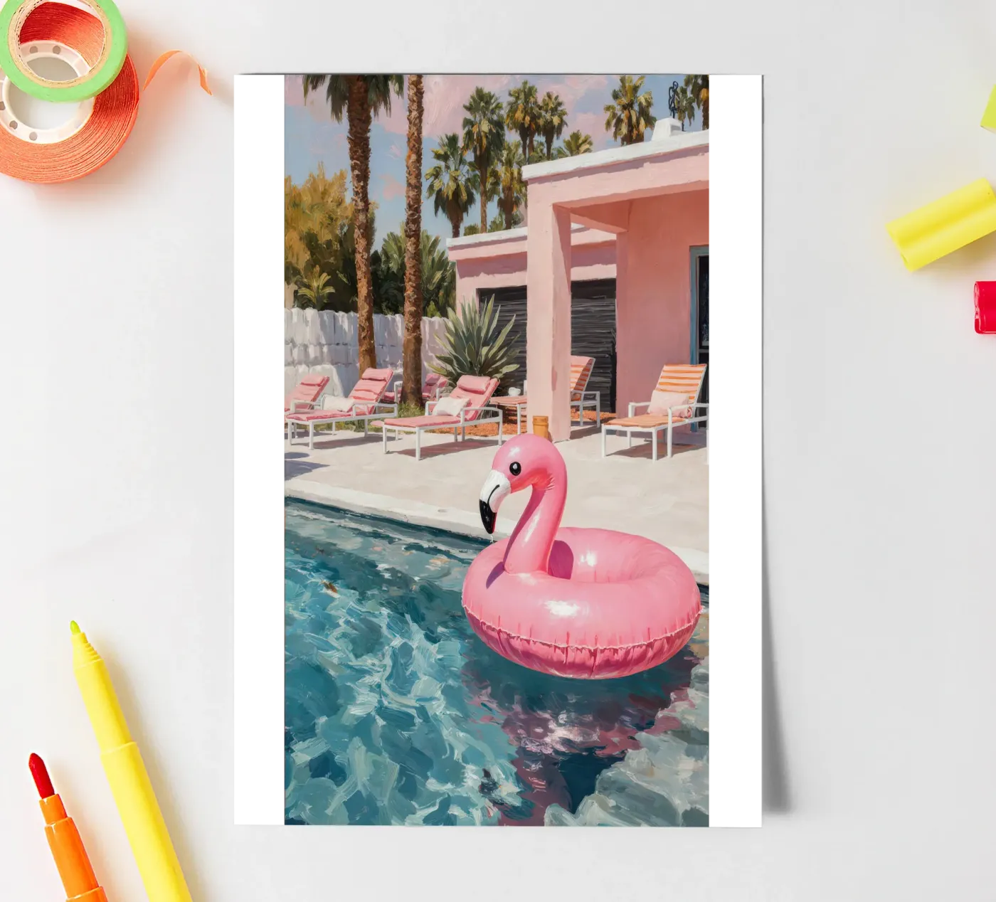 Flamingo Float sticker sheet by Attaboy Dsgn
