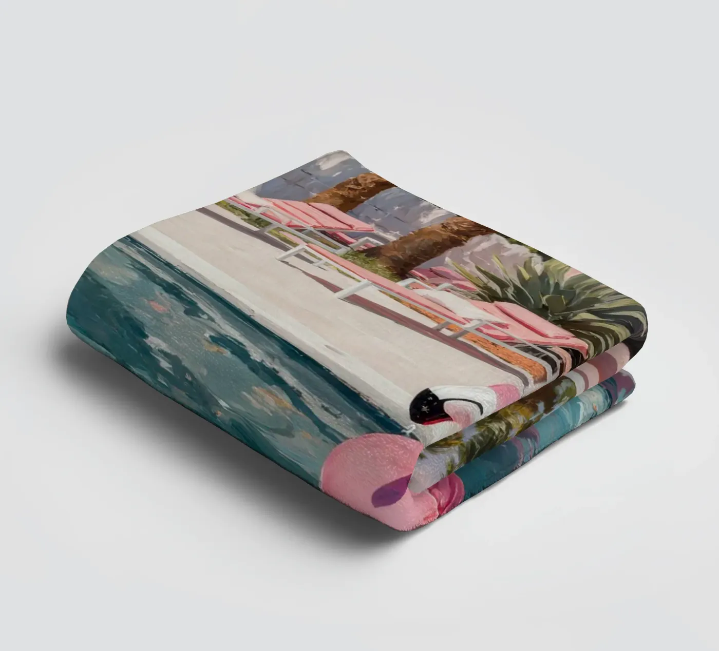 Flamingo Float badhanddoek van Attaboy Dsgn