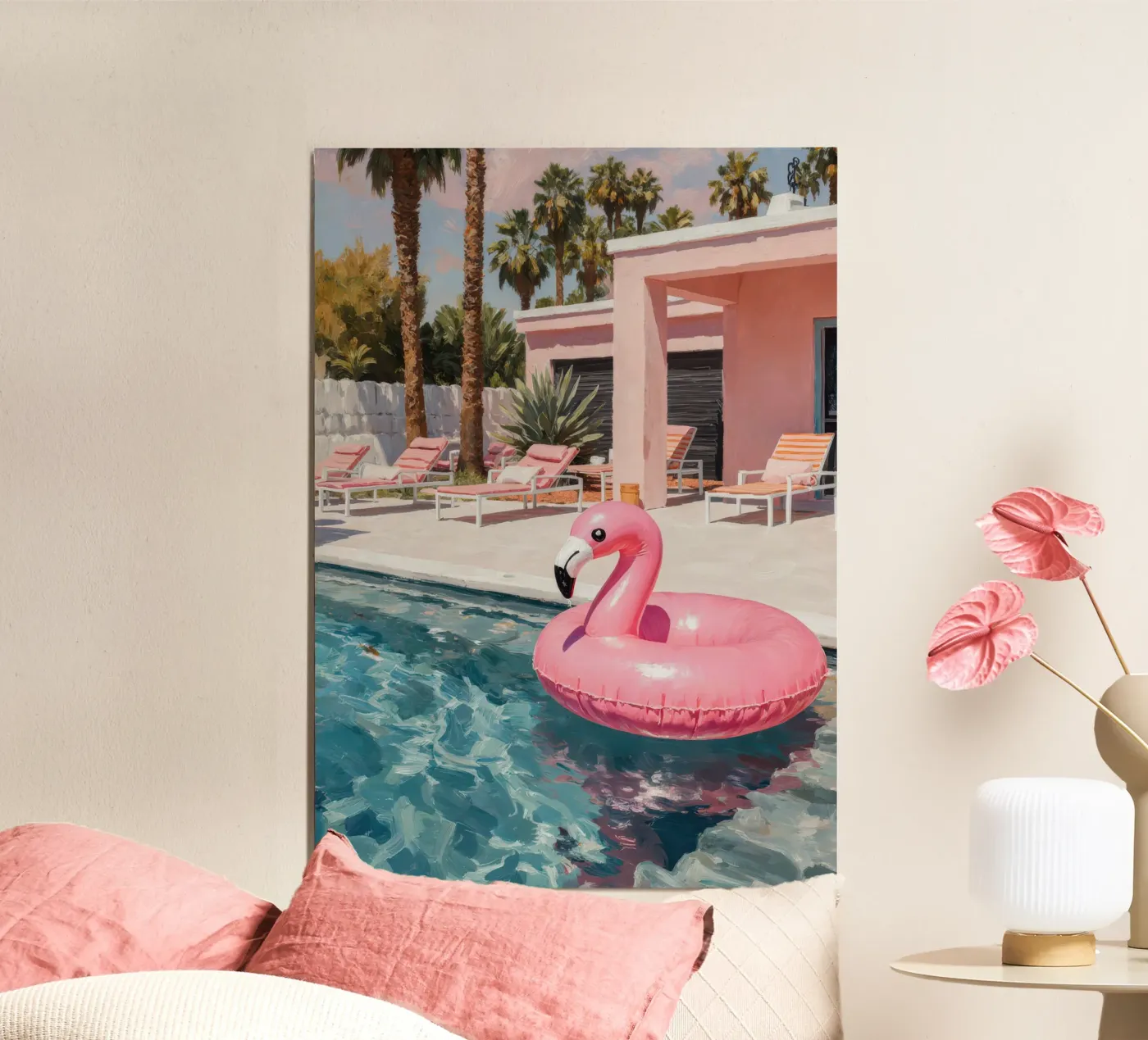 Flamingo Float poster van Attaboy Dsgn