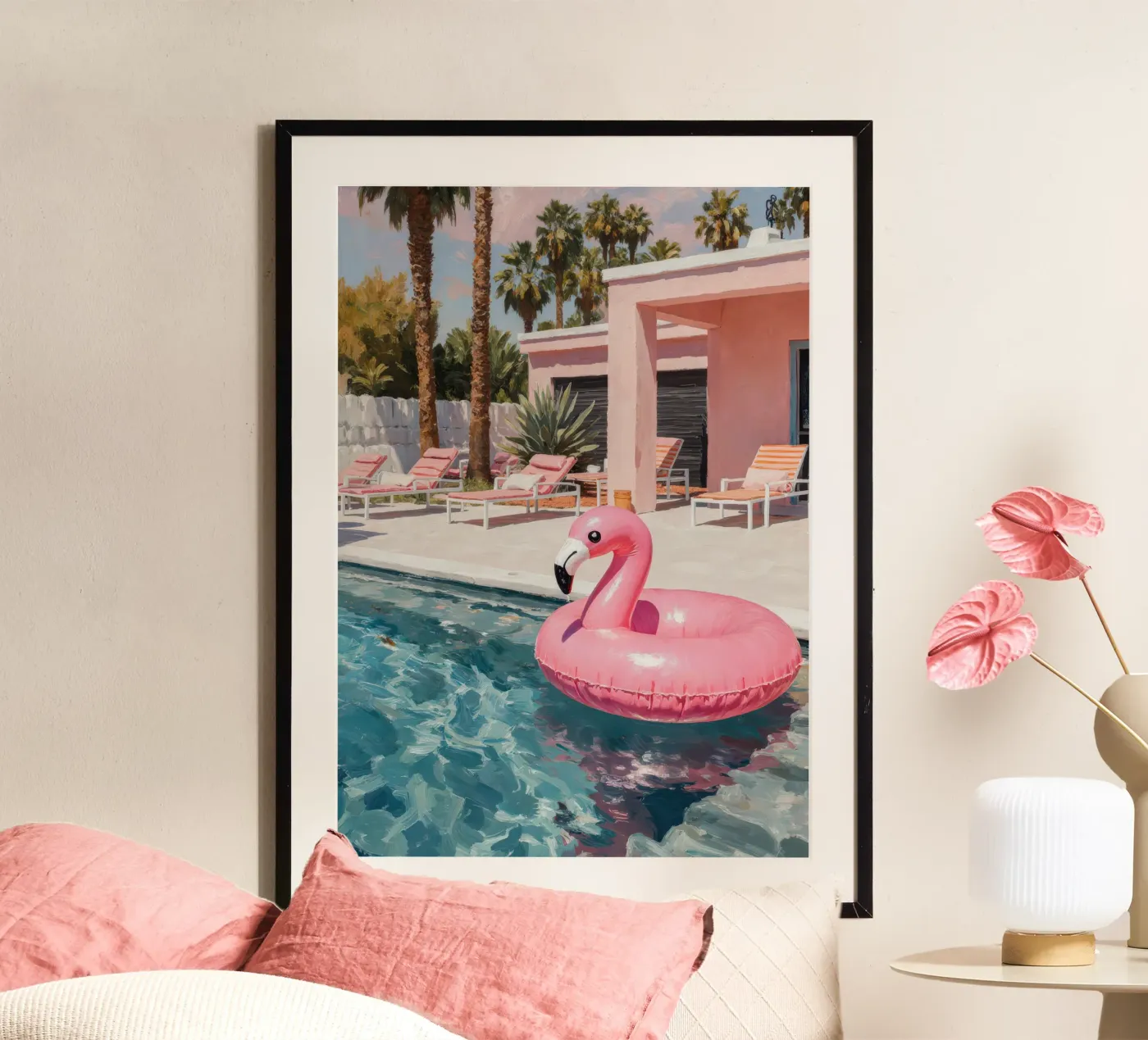 Flamingo Float poster van Attaboy Dsgn