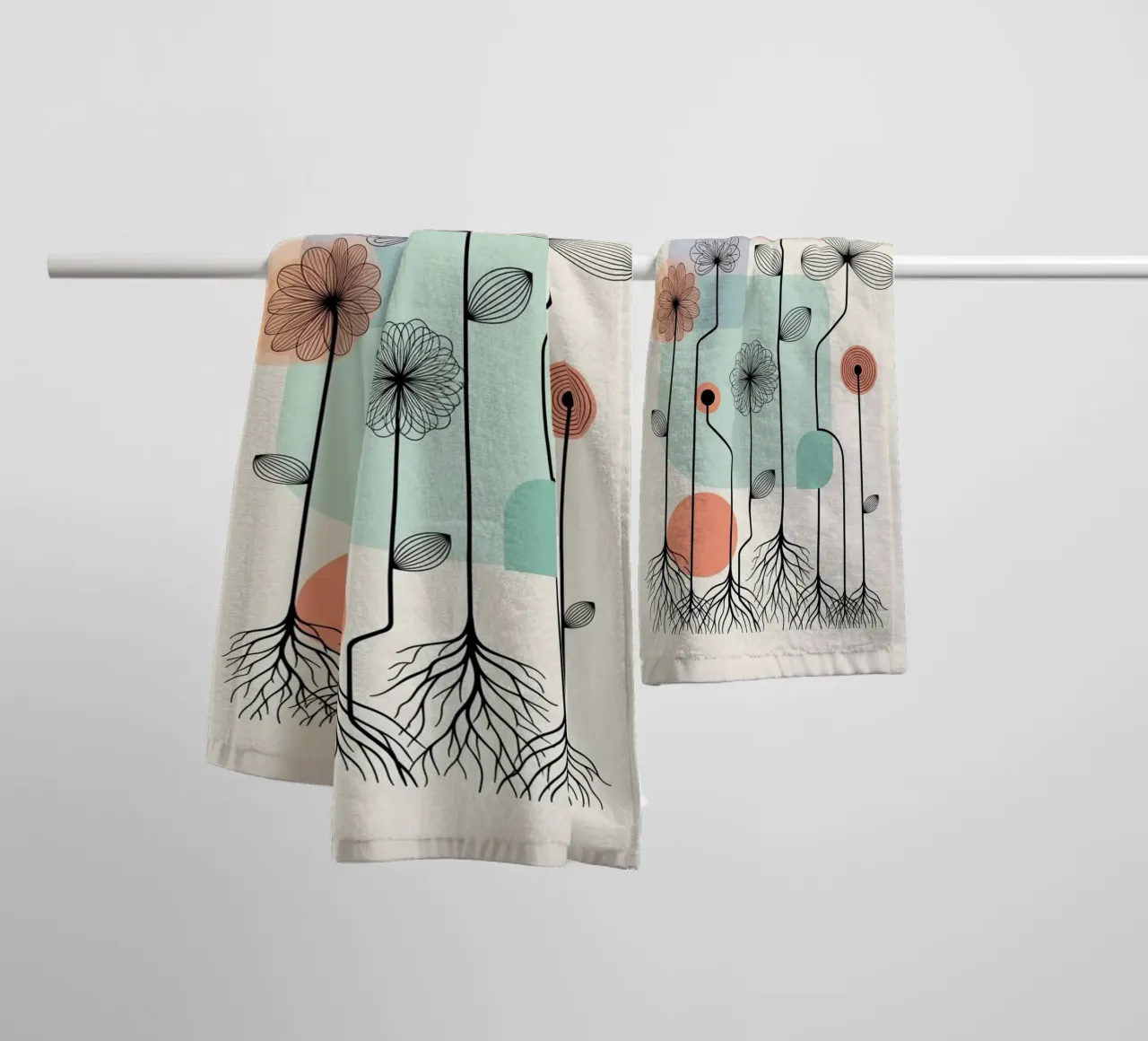 Floral bauhaus #079: Garden Architecture asciugamano da bagno da Zen Design