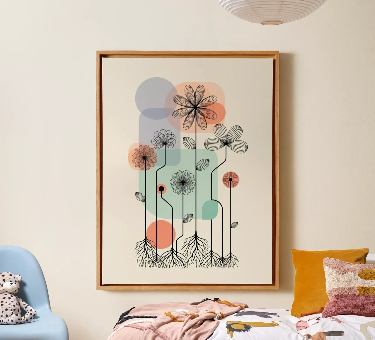 Floral bauhaus #079: Garden Architecture tela con Cornice a cassetta da Zen Design