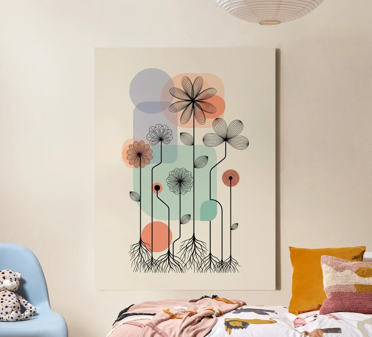 Floral bauhaus #079: Garden Architecture tela con Cornice a cassetta da Zen Design