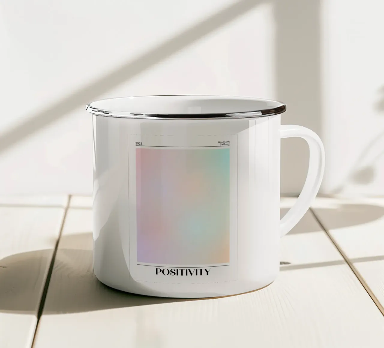 Gradient Gallery 2023 - Stampa Ombre Pastello Positività tazza in smalto da homdeco