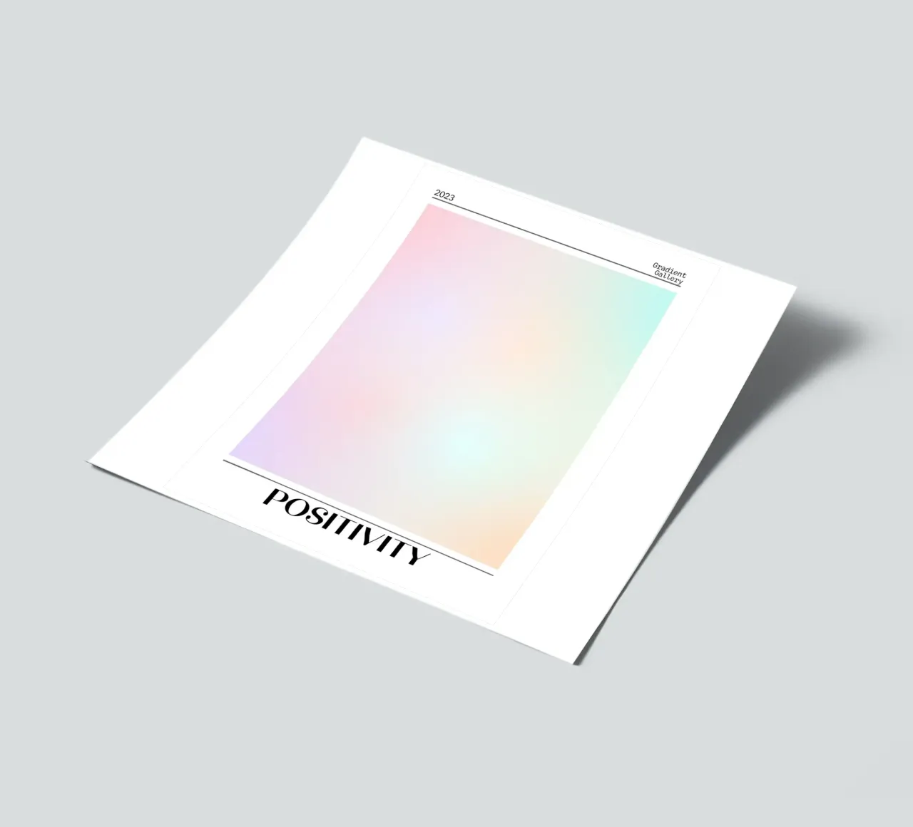 Gradient Gallery 2023 - Positivité Pastel Ombre Print planche autocollant de homdeco