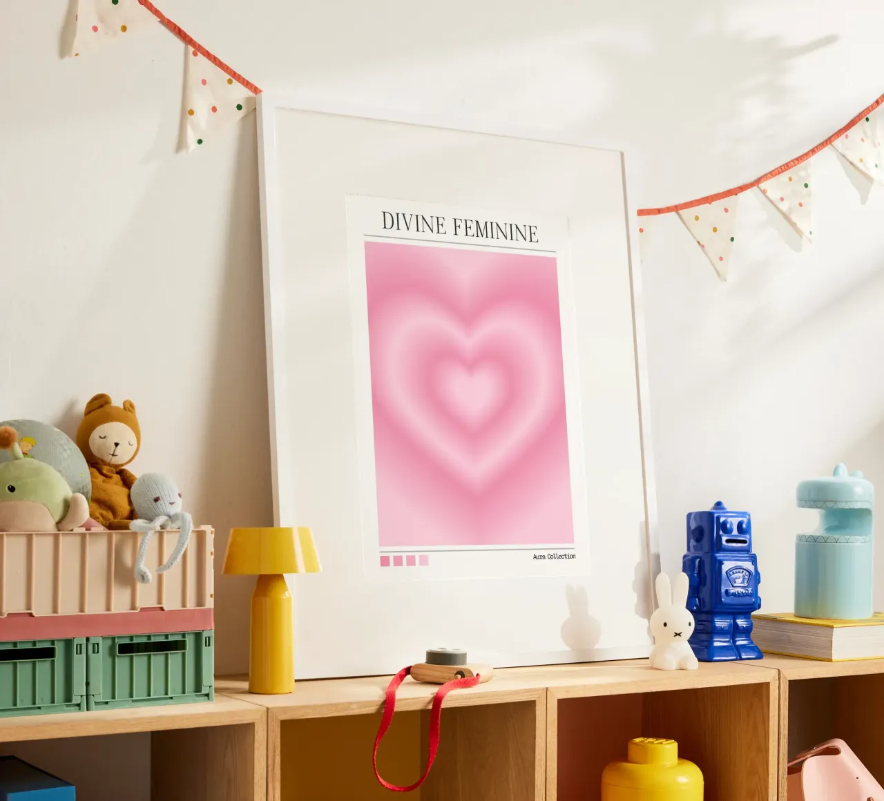 Stampa Aura Cuore Rosa Femminile Divino - Collezione Aura poster con telaio in alluminio da homdeco