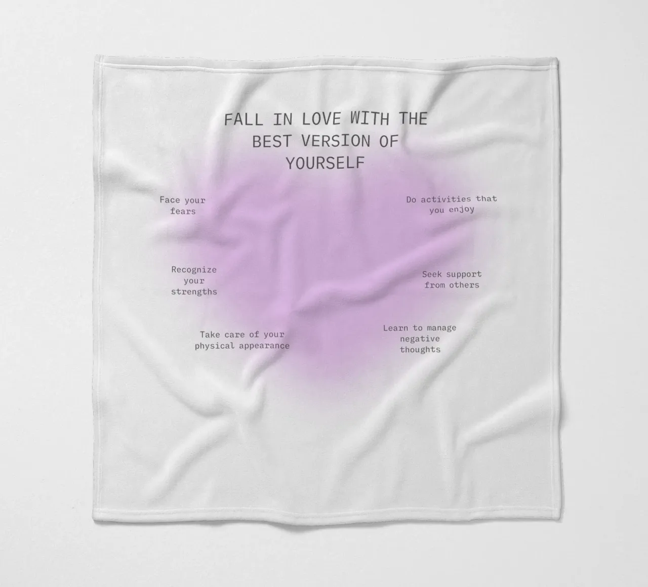 Verliebe dich in dich selbst - Chart zur Selbstverbesserung Fleecedecke von homdeco