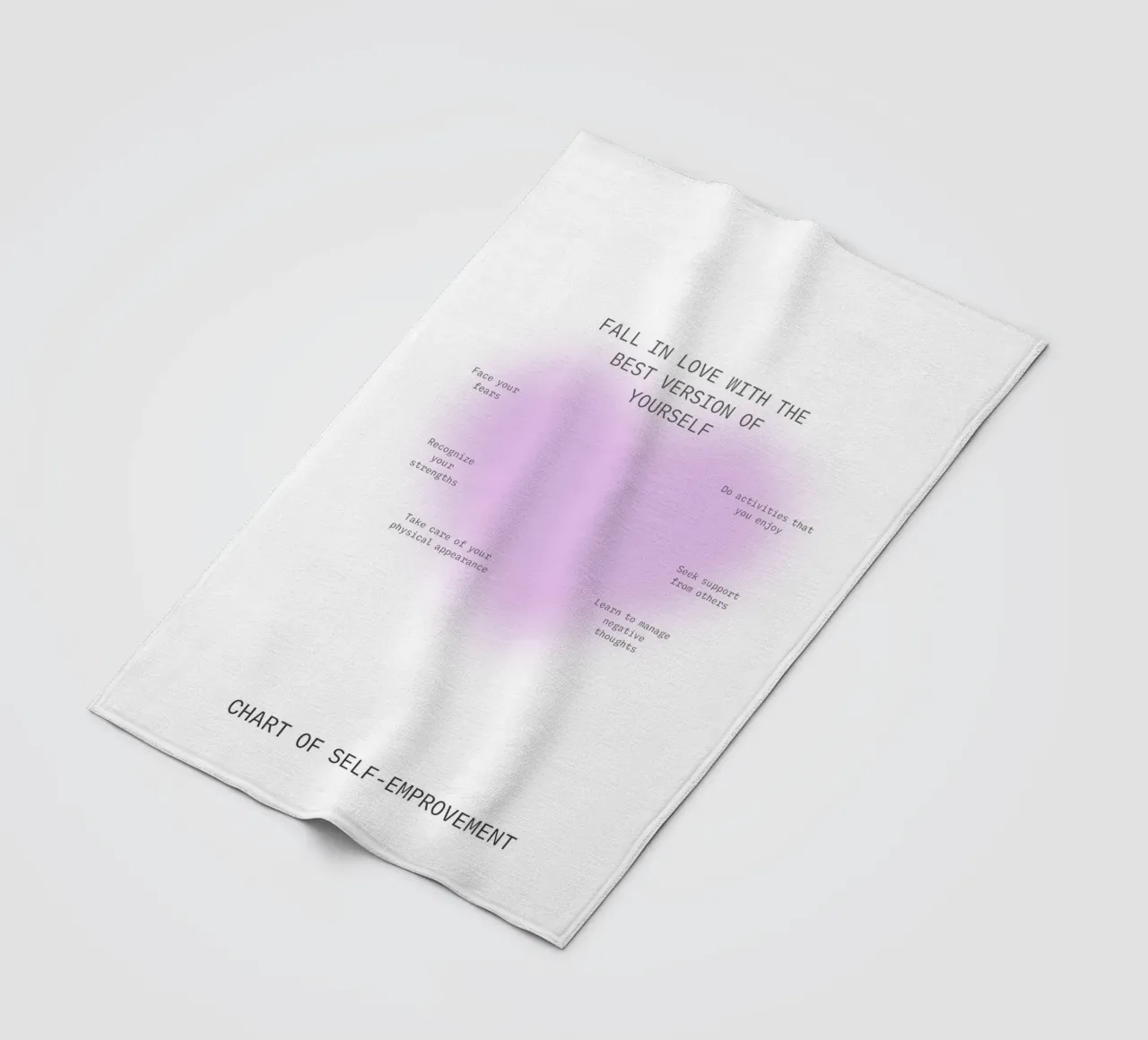 Verliebe dich in dich selbst - Chart zur Selbstverbesserung Fleecedecke von homdeco