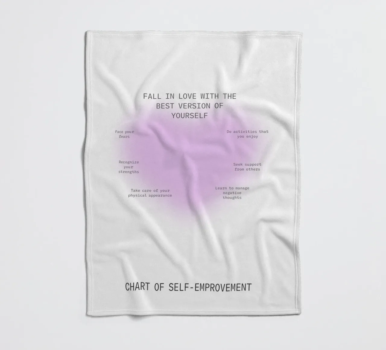 Verliebe dich in dich selbst - Chart zur Selbstverbesserung Fleecedecke von homdeco