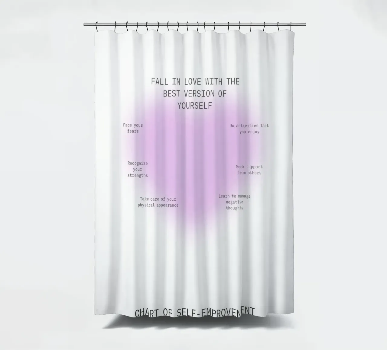 Verliebe dich in dich selbst - Chart zur Selbstverbesserung Duschvorhang von homdeco