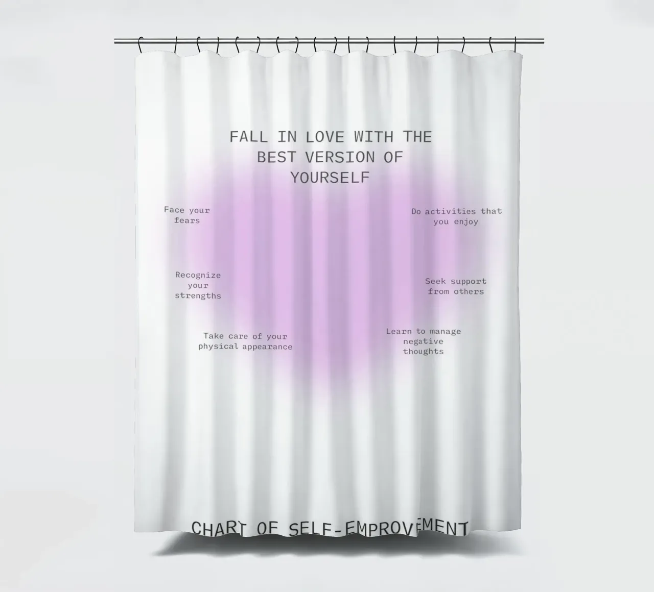 Verliebe dich in dich selbst - Chart zur Selbstverbesserung Duschvorhang von homdeco