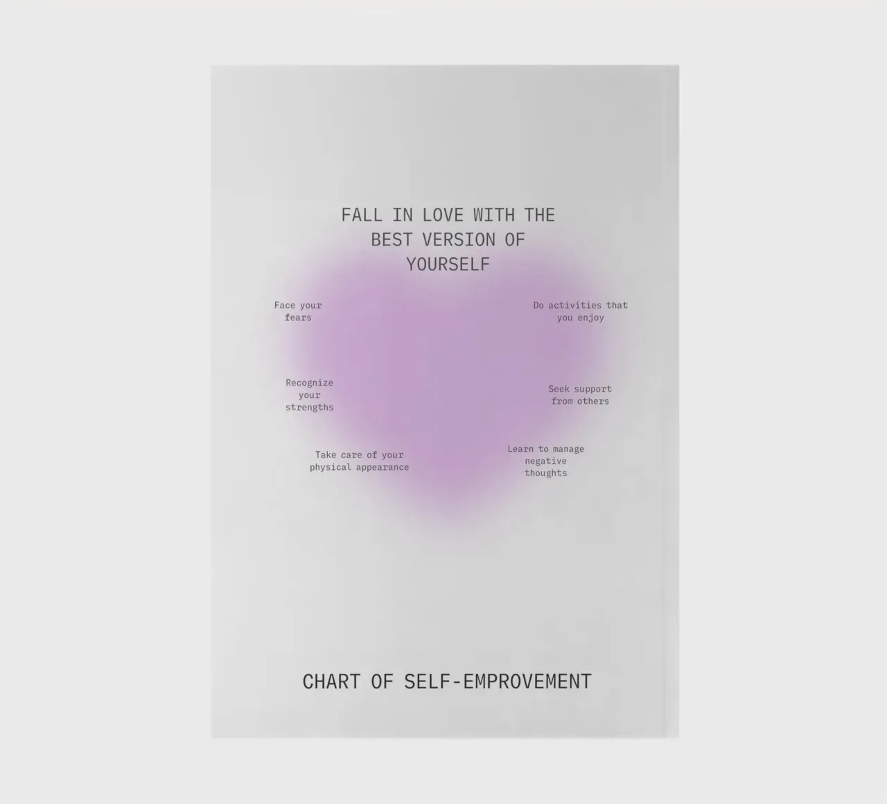 Fall In Love With Yourself - Self-Improvement Chart notebook by homdeco
