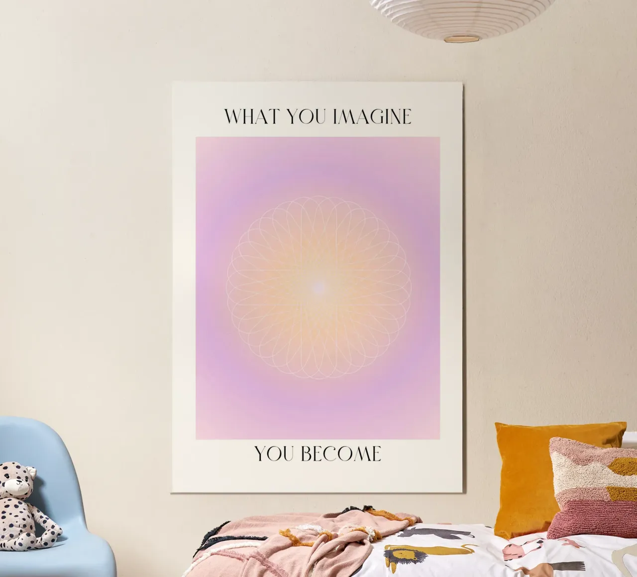 What You Imagine Sacred Geometry Aura Print poster with plastic frame by homdeco