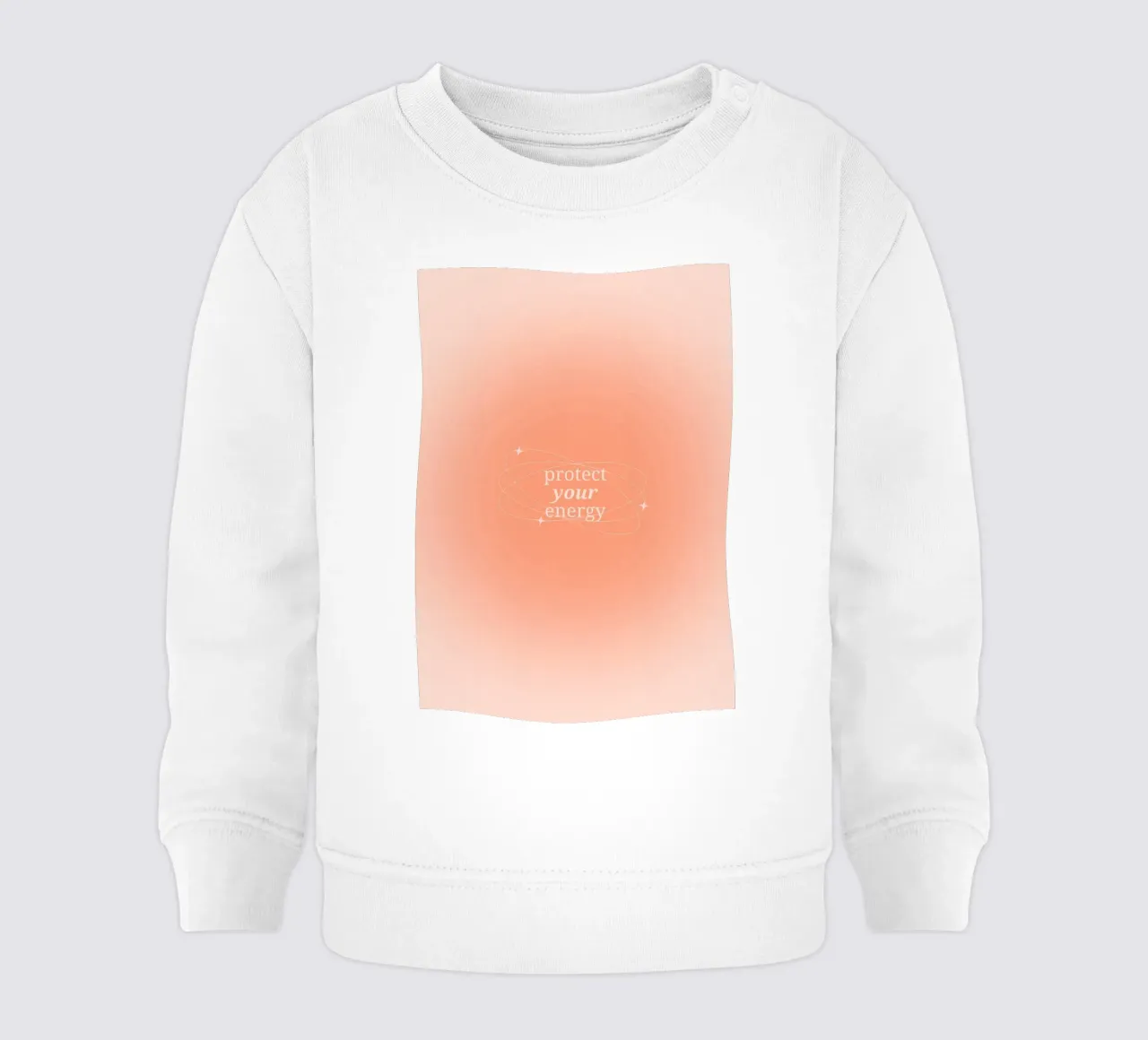 Protect Your Energy Peach Aura Gradient Print baby sweatshirt by homdeco