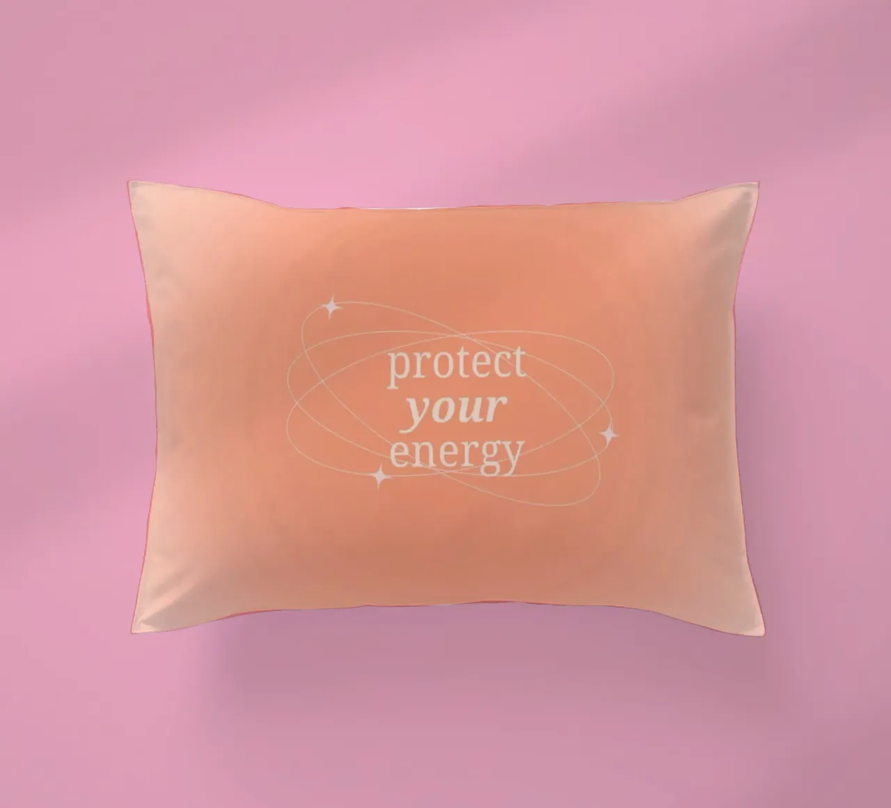 Protect Your Energy Peach Aura Gradient Print decorative cushion by homdeco