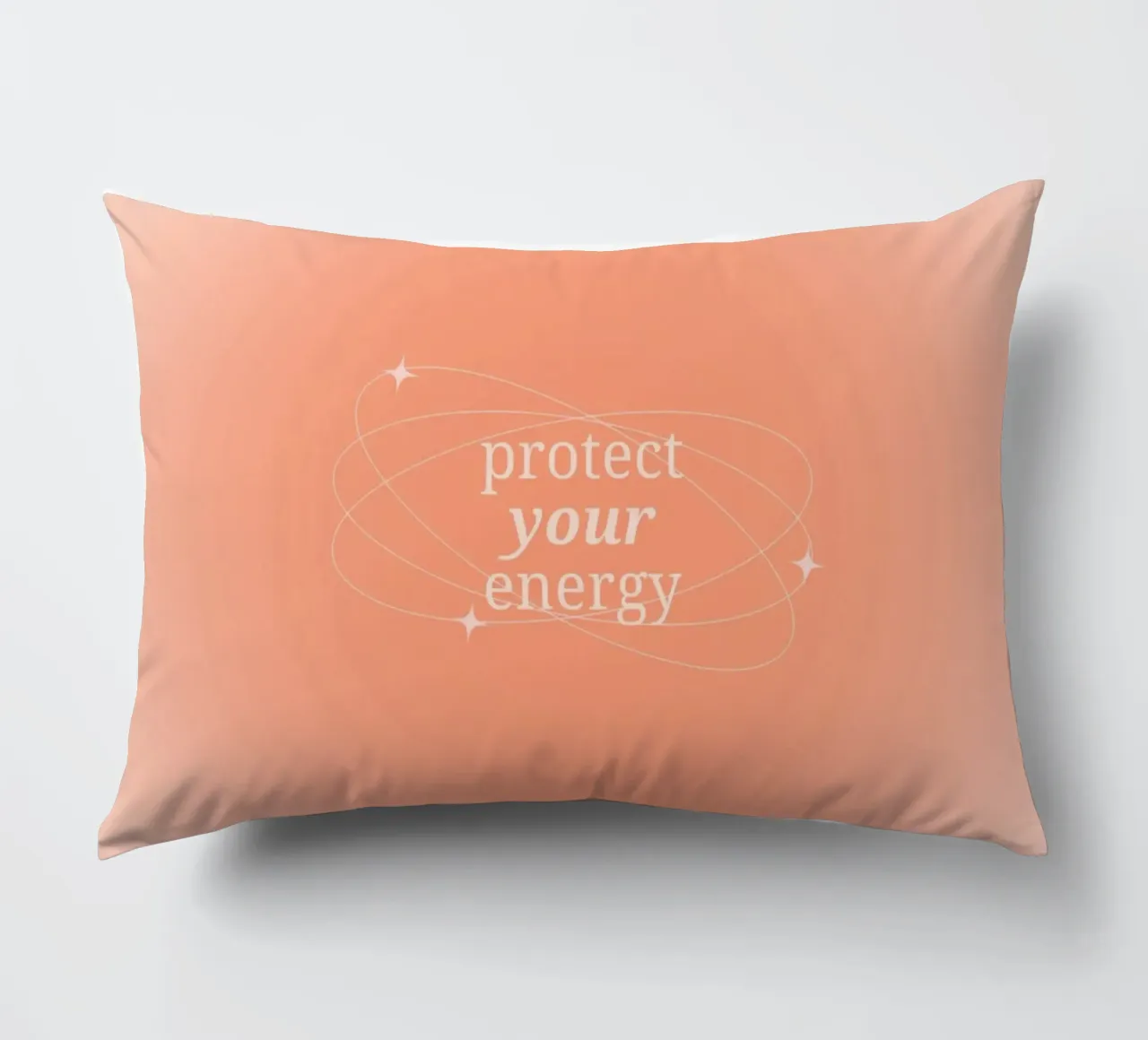 Protect Your Energy Peach Aura Gradient Print decorative cushion by homdeco