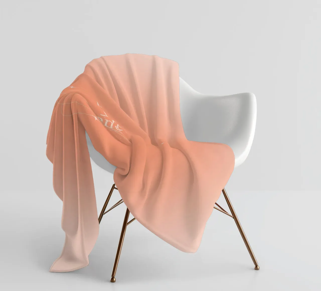 Protect Your Energy Peach Aura Gradient Print fleece blanket by homdeco