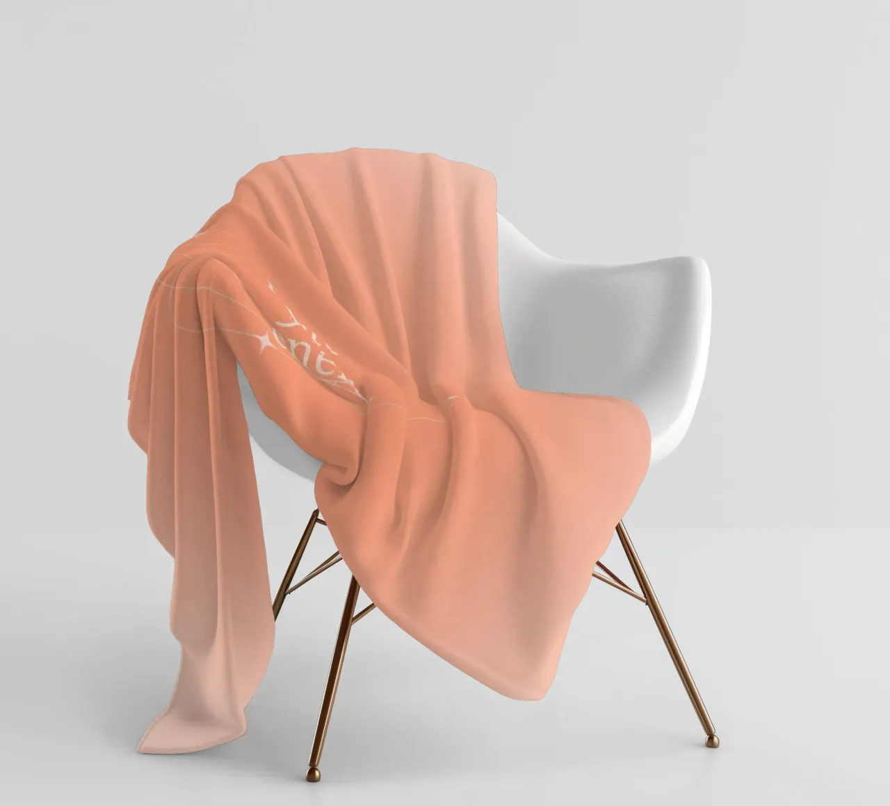 Protect Your Energy Peach Aura Gradient Print fleece blanket by homdeco